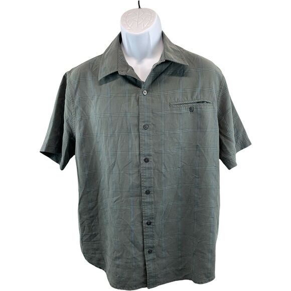 Tony Hawk Mens Button Up Short Sleeve Business Casual Shirt Size L Large Gray - Picture 1 of 7